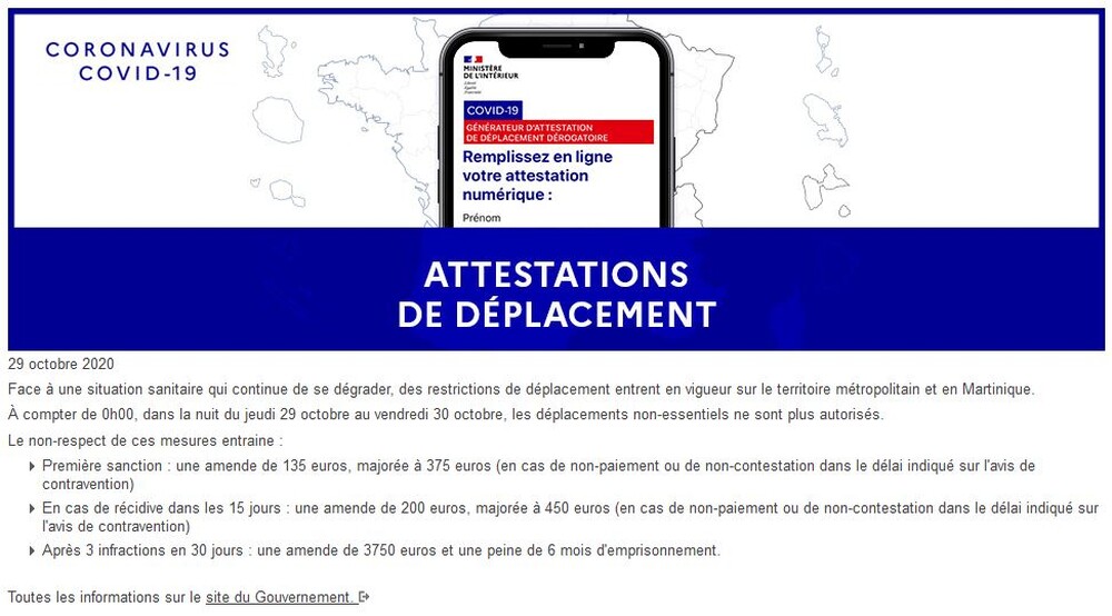 Attestations COVID 19